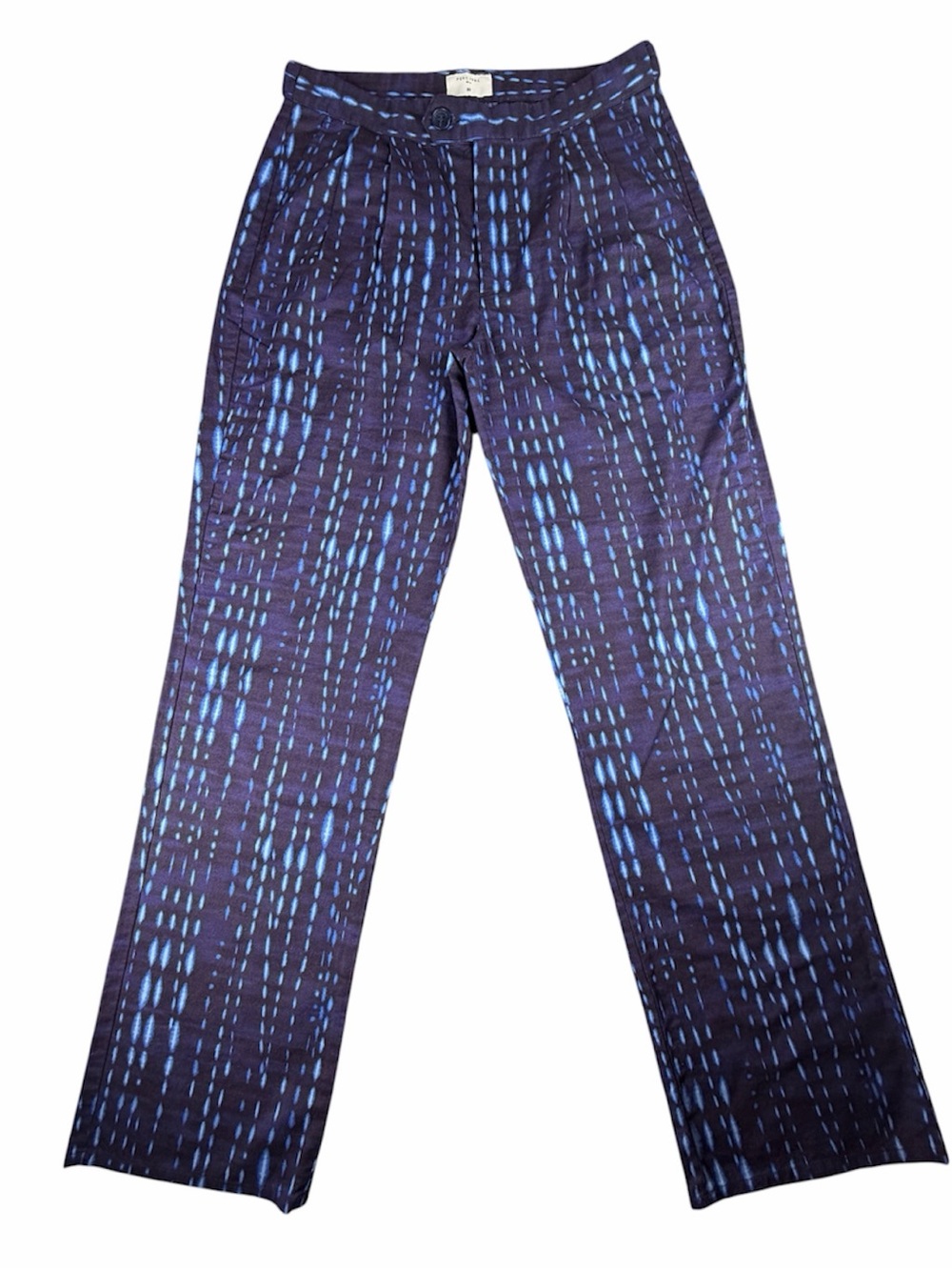 Percival Men’s Pleated Tailored Trousers, Indigo Palmer Dye, Size 30X31